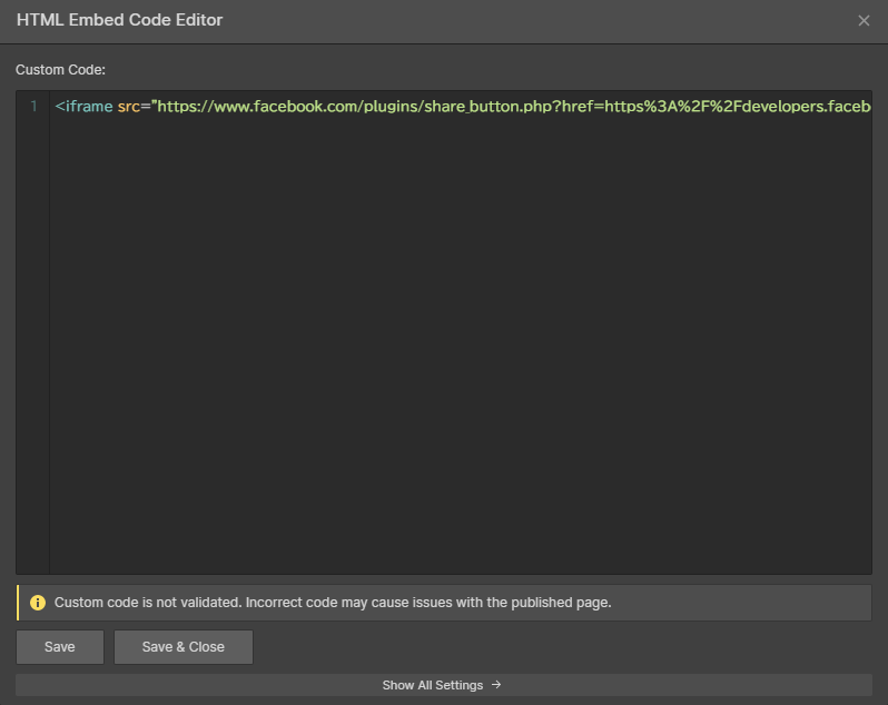  HTML Embed Code Editor